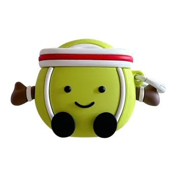 CHRROTA Compatibility With Apple AirPods 4 Silicone Cartoon Green Tennis Headphone Cases