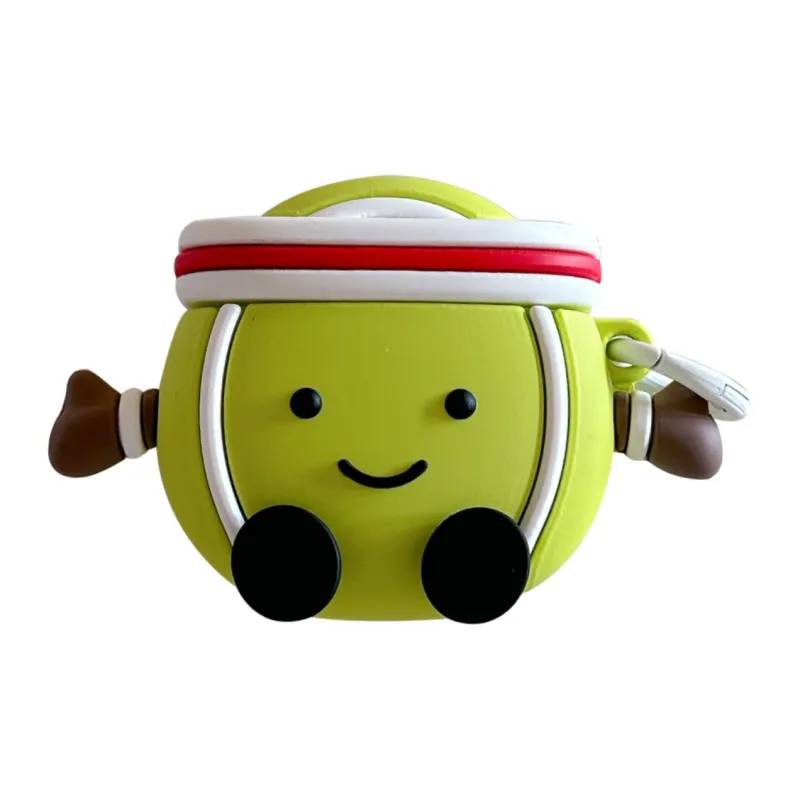 CHRROTA Compatibility With Apple AirPods 4 Silicone Cartoon Green Tennis Headphone Cases-0