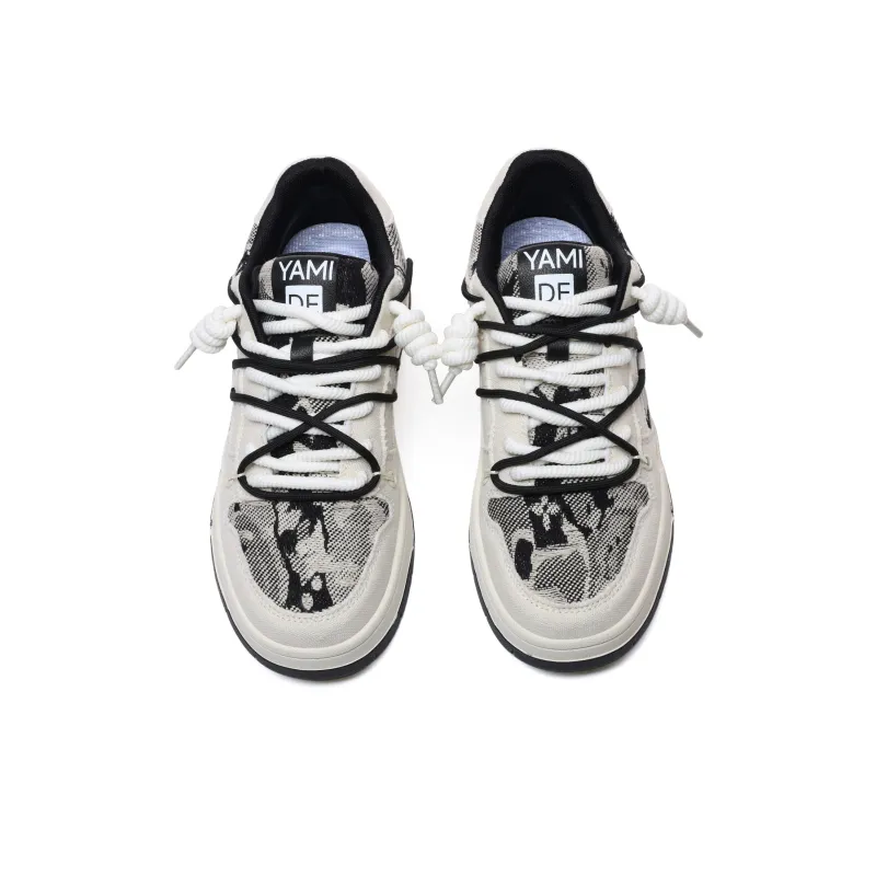 Yamid Slip Resistant, Abrasion Resistant, Breathable Low Top Skateboard Shoes Unisex Mismatched Couple Shoes-55