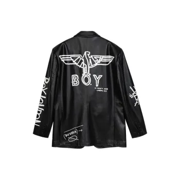 Boy London FW21 Men's Eagle Logo Print Blazer Black