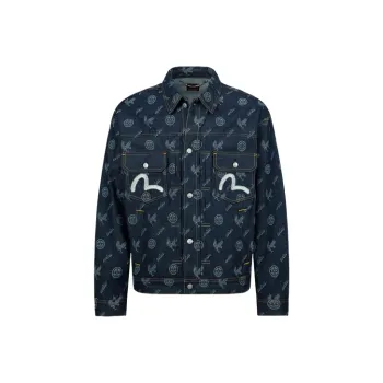 EVISU Denim Jackets Men Denim Blue