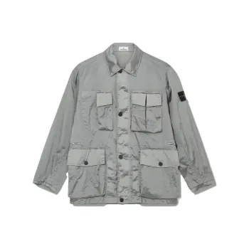 STONE ISLAND SS23 Jackets Coats Men's Metallic Silver Blue