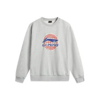 LiNing Sports Life Collection Sweatshirt Unisex Heather Gray Geologic Gray Mixed Color