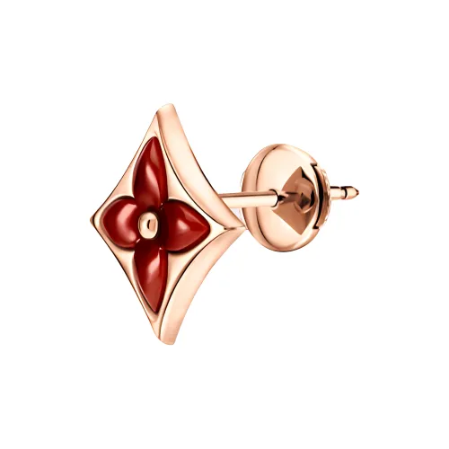 LOUIS VUITTON 18K Gold, Chalcedony, Gemstone Stud Earrings Women's Gold