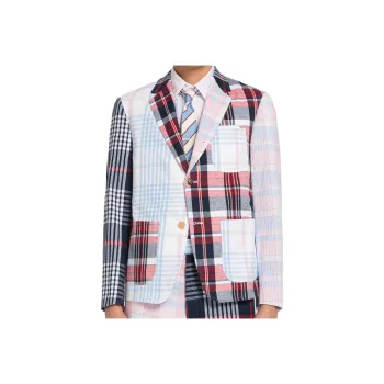 THOM BROWNE Plaid Patchwork Blazer