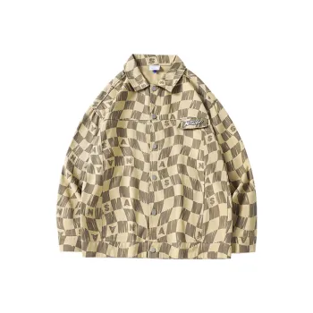 LAMLICKA Nasapanda Loose Fit Denim Jacket Unisex Coffee