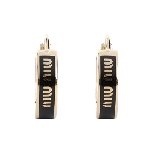 MIU MIU Brass Enamel Earrings Women's Black