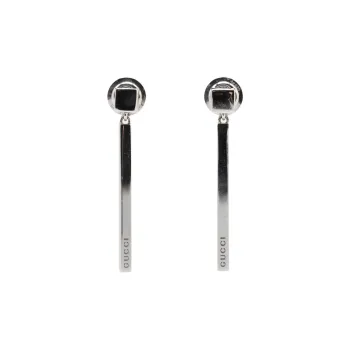 GUCCI 2000 2025 Sterling Silver Dangling Clip On Earrings