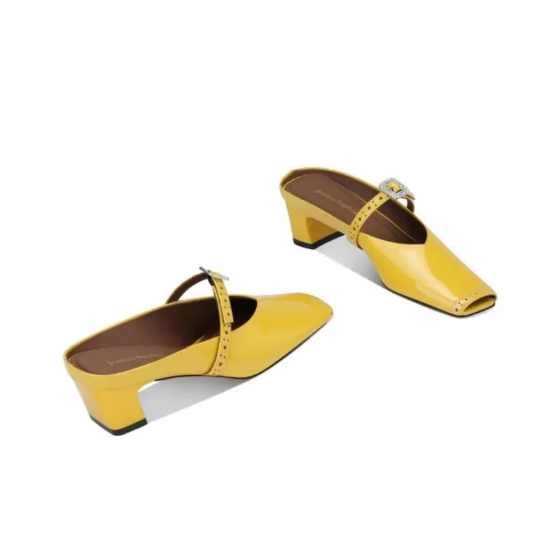 JESSICA SOPHIA Metal Rhinestone Abrasion Resistant Slip Resistant Closed Toe Slippers Women's-1