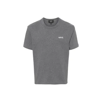 A.P.C Flocked Logo Crewneck T Shirt