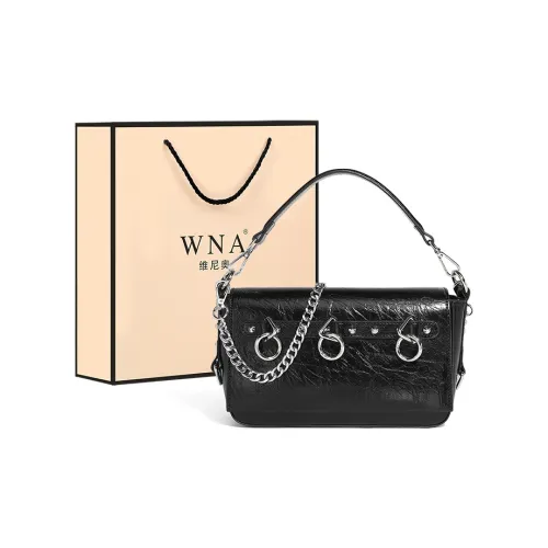 Vigno Synthetic Leather Handbag, One Shoulder, Crossbody Bag Women's Silver/Black