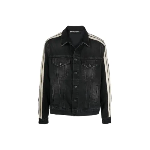 PALM ANGELS Denim Jackets Men Black