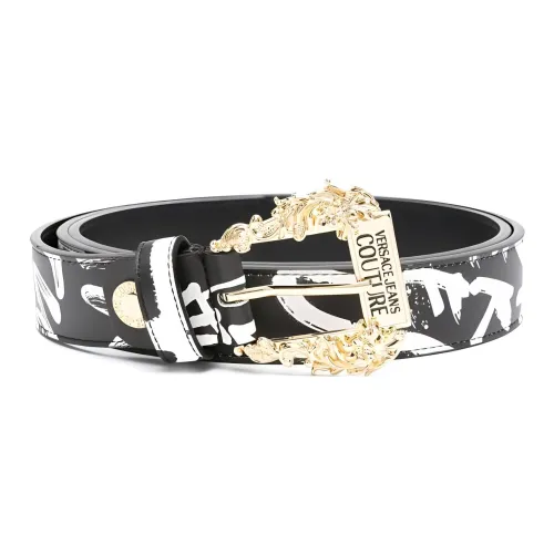 VERSACE JEANS COUTURE Graffiti-print Leather Belt