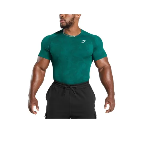 GYMSHARK T Shirt Men's Inspirational Cyan/Strong Cyan