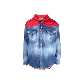 DSQUARED 2 Hooded Military Denim Overshirt