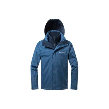 Columbia Outdoor Hiking Waterproof And Windproof To Keep Warm Windbreaker Jacket Men's Blue
