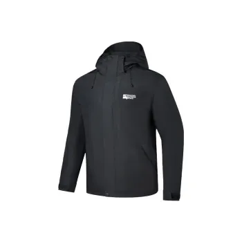 QIAODAN Mountain Gods Outdoor 3-in-1 Windbreaker Jacket Unisex Black