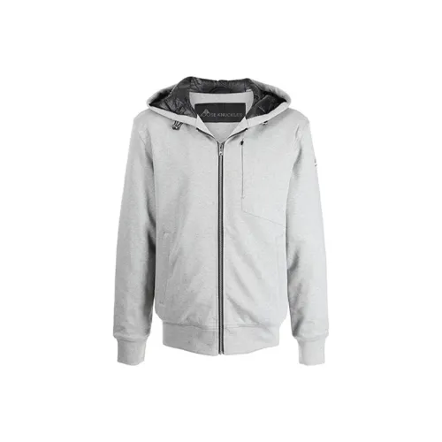 Moose Knuckles FW21 Solid Color Letters Hooded Puffer Jacket Men's Gray