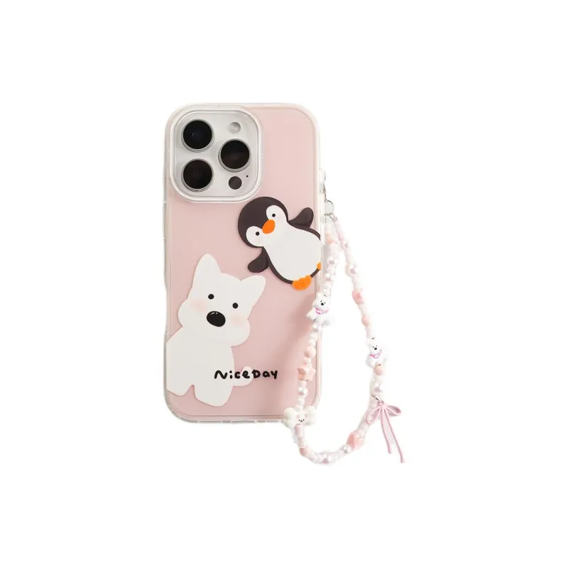 Sopi Acrylic Material 2 in 1 West Highland Penguin Phone Cases Compatible With IPhone 16/15 Pro Max/Apple 13/14 Pro/Max-1