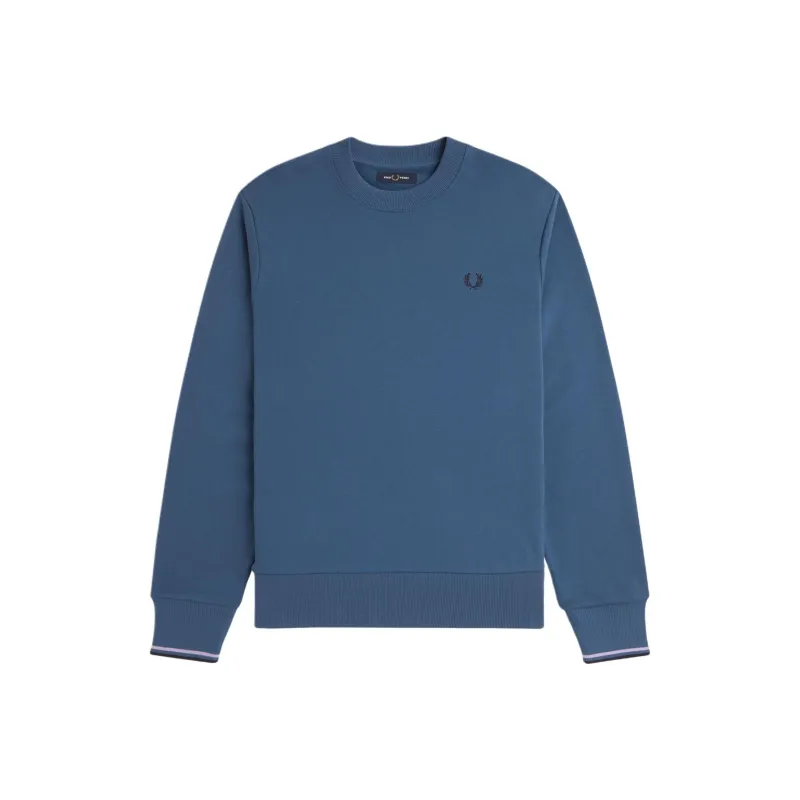 FRED PERRY Logo Embroidered Long Sleeved Crewneck Jumper-0
