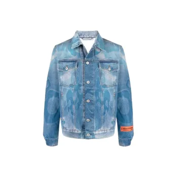 HERON PRESTON Denim Jackets Men Light Blue