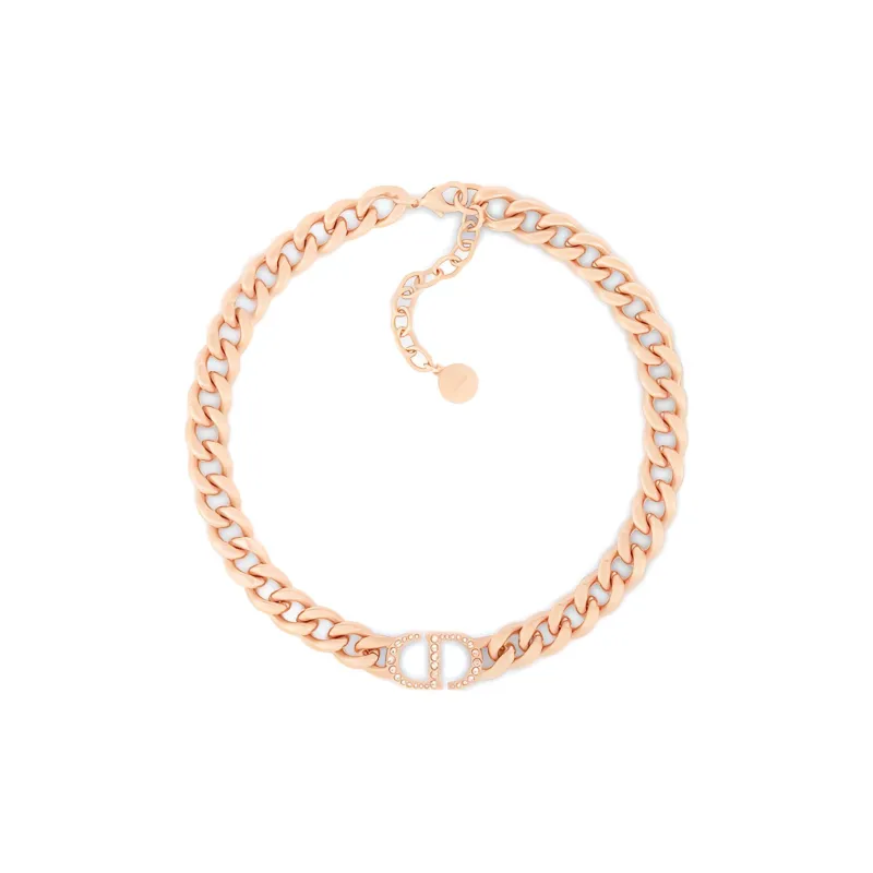 DIOR Metal, Crystal Necklaces Women's Rose Gold-1