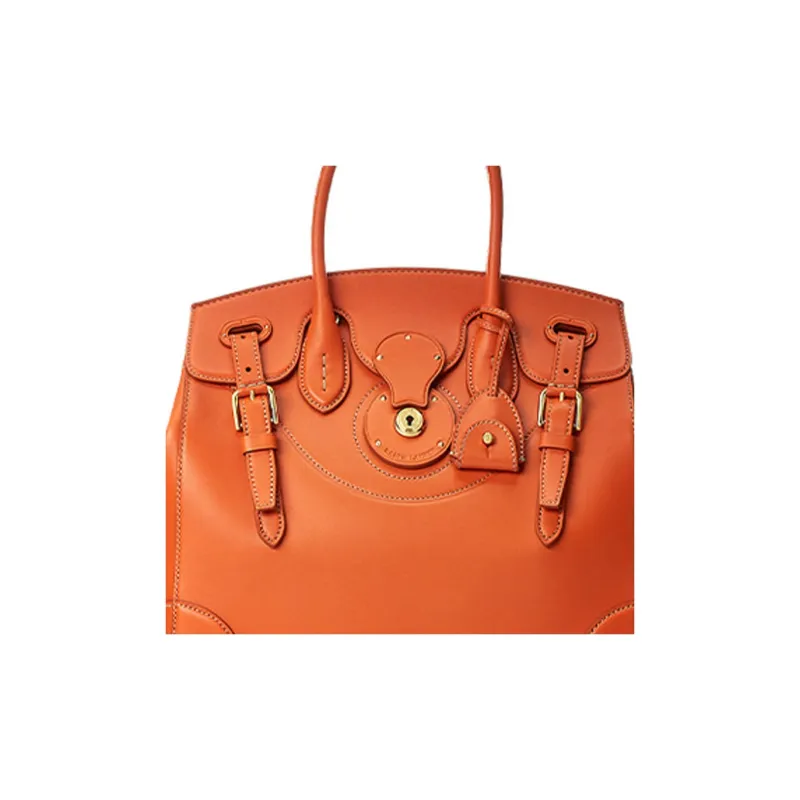 Polo Ralph Lauren Soft Ricky Calfskin Shoulder Bag Crossbody Bag Handbag Men's Orange-4
