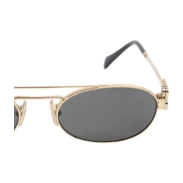 MIU MIU Metal Aviator Sunglasses Women's Gold-2