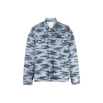 Vetements Stamped Logo Denim Jacket