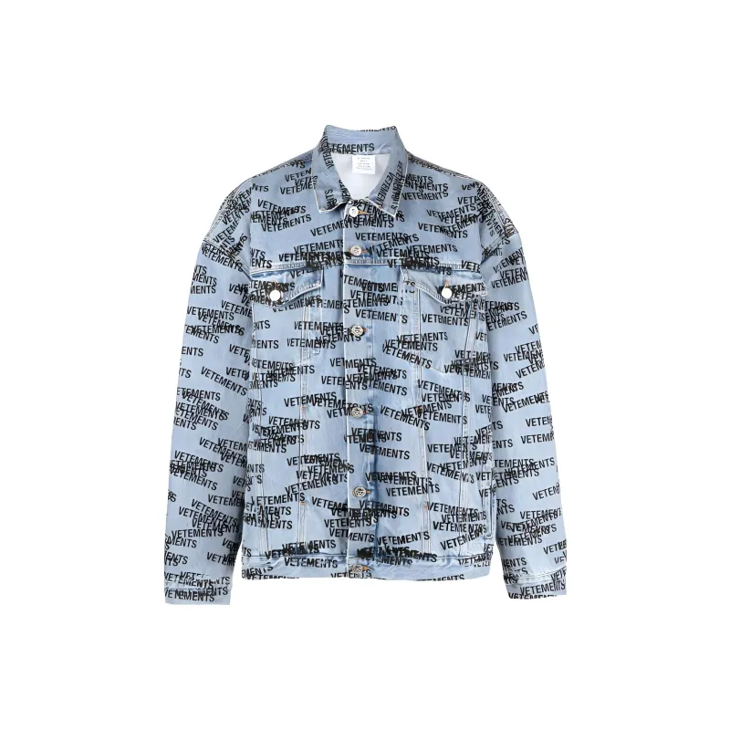 Vetements Stamped Logo Denim Jacket-0