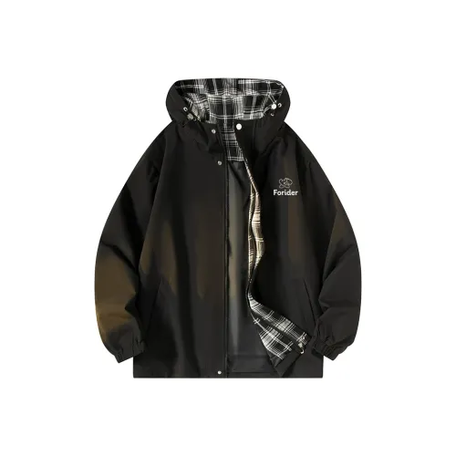 WESMART Windbreaker Jackets Unisex Black