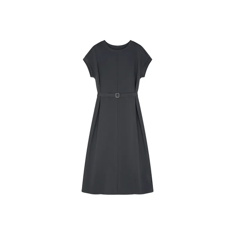 Mo Han Yi Mei Short Sleeved Dress Women's Gray-0