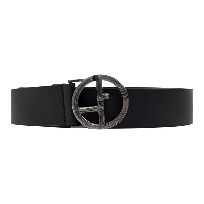 GIORGIO ARMANI Logo Plaque Buckled Belt-0