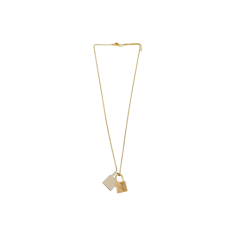 HERMES Electroplated, Leather Necklaces Women's Gold-1