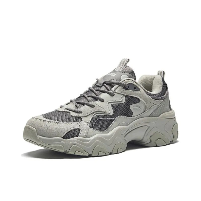 CHAOJIANTA Abrasion Resistant Slip Resistant Low Top Chunky Sneakers Men's Gray-1