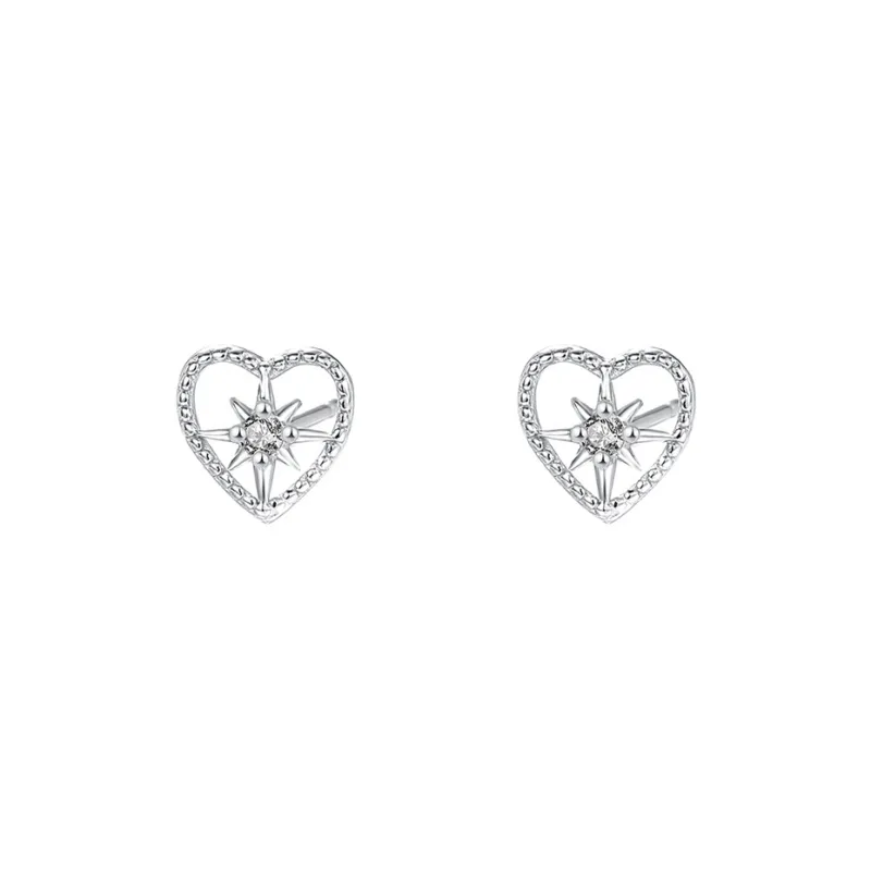 SHK Sterling Silver Stud Earrings Women's-0