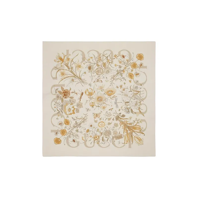 GUCCI Silk Silk Scarves Women's Beige-0