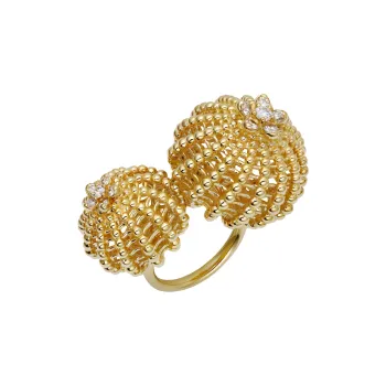 CARTIER 18K Gold Diamonds Rings Women's Gold