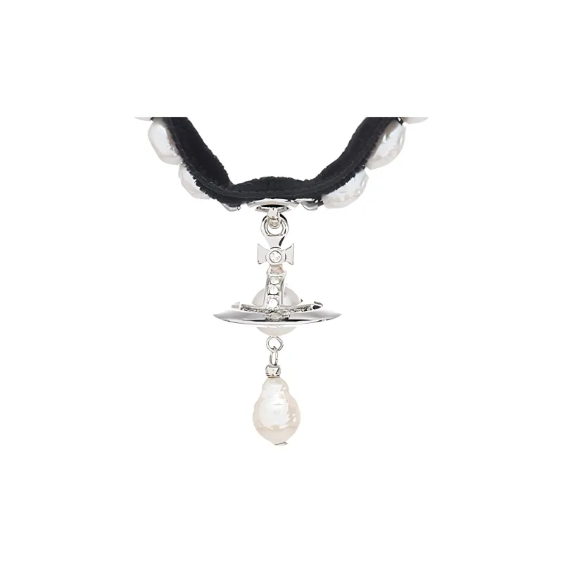 Vivienne Westwood Aleksa Velvet Pearl Chocker-1