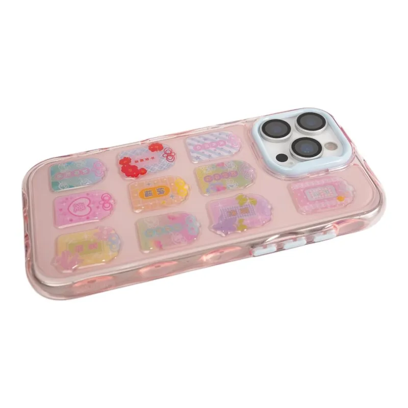 Sopi Acrylic Material 3D Effect Amulet Sticker Phone Cases Compatible With IPhone 16/15 Pro Max/Apple 13/14 Pro/Max-1