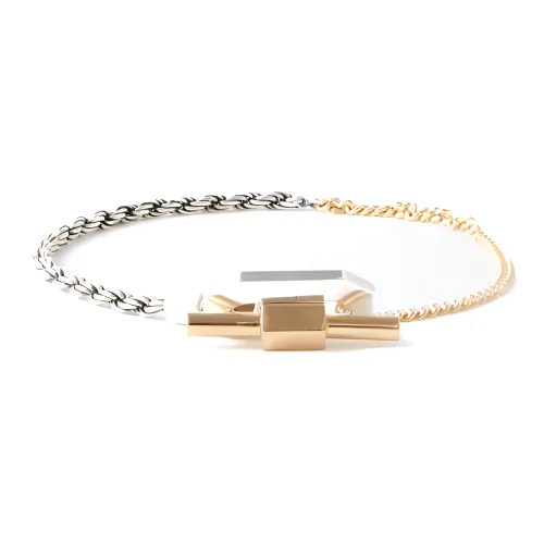SAINT LAURENT Sterling Silver Metal Gold-Plated Bracelets Men's Gold/Silver