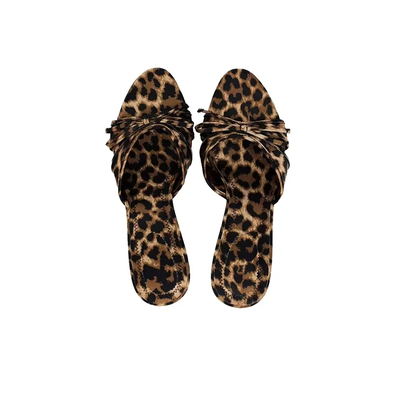 TADSW Abrasion Resistant Slide Slippers Women's Leopard Print-4