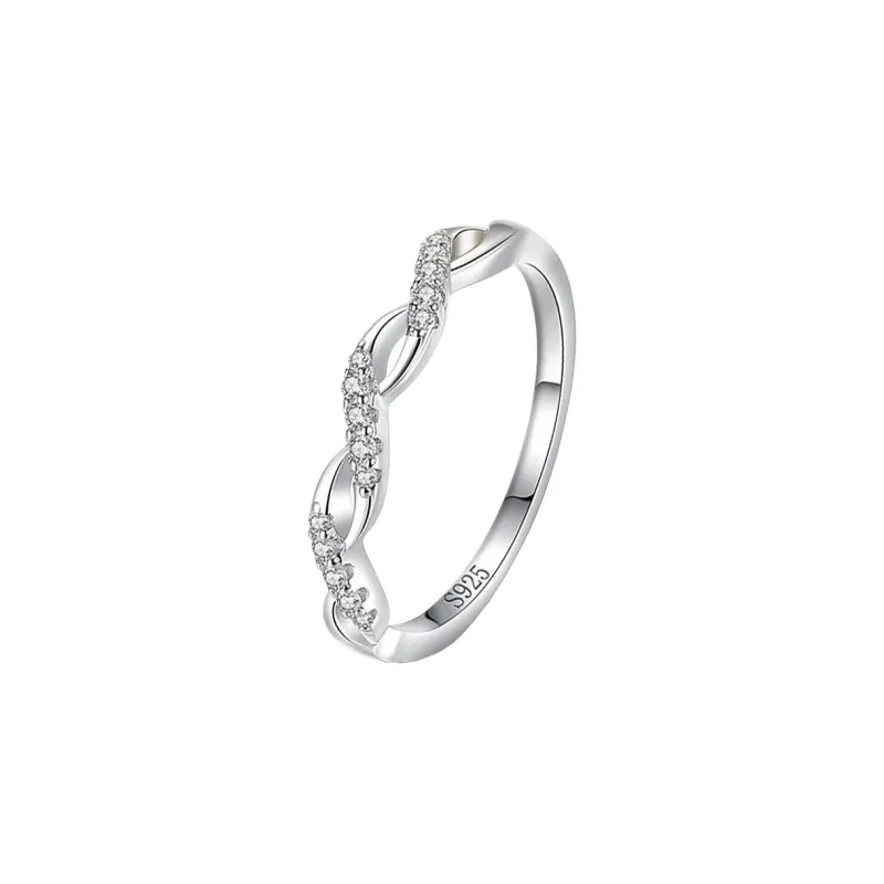 MAGICPOLE 925 Sterling Silver With Zircon Rings Unisex Silver-3