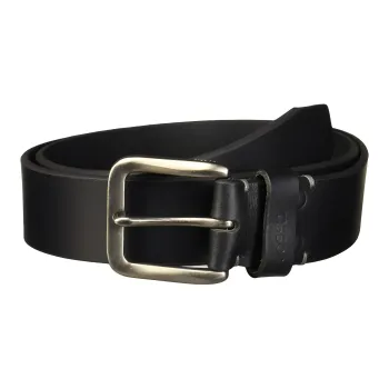 FOSSIL Letter Logo Pin Buckle Leather Belts Men's Black Width: 4CM