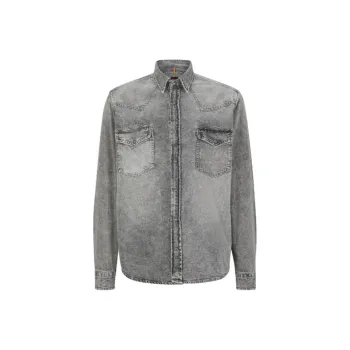 HUGO BOSS Denim Jackets Men Gray