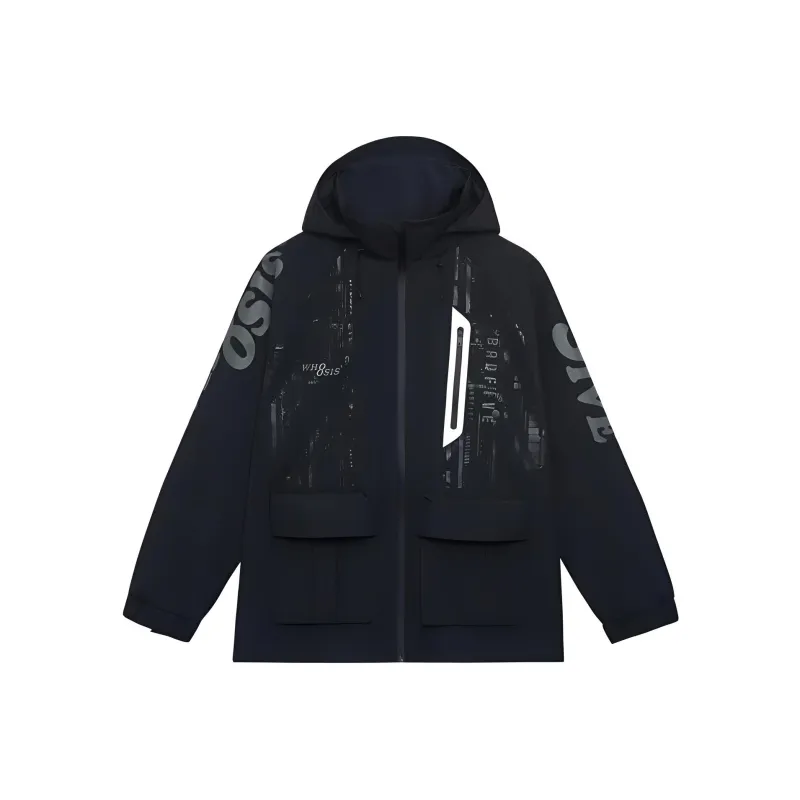 LiNing x WHOOSIS Badfive Waterproof, Windproof, And Breathable Windbreaker Jacket Men's Black-0