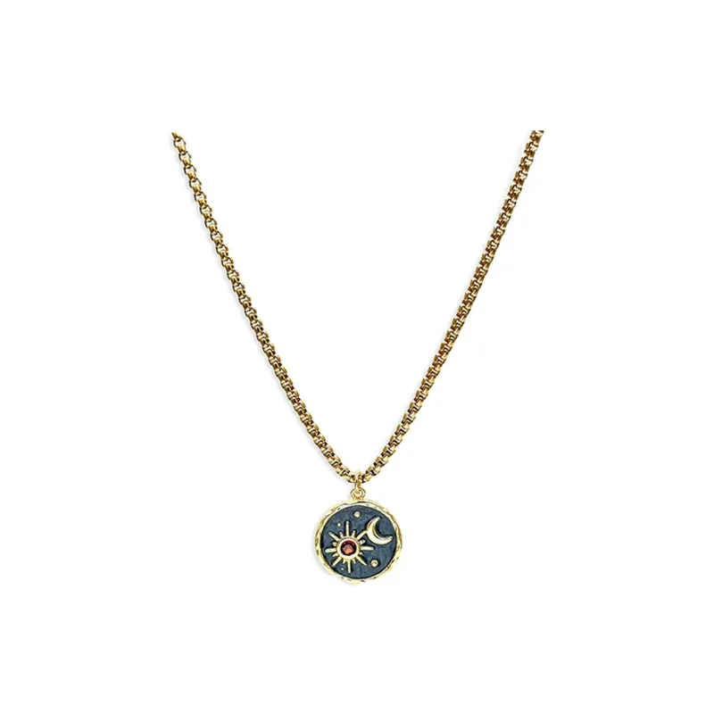 PUENTE Titanium Steel Necklaces Men's Gold-0