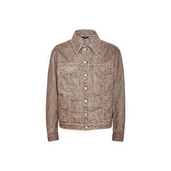 FENDI Denim Jackets Men's Beige