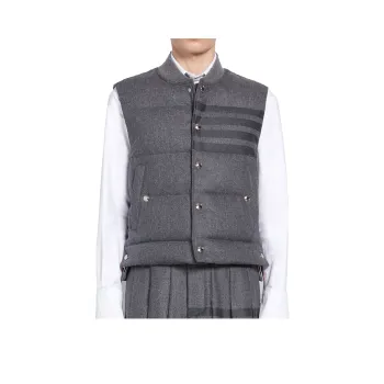 THOM BROWNE 4 Bar Down filled Flannel Gilet