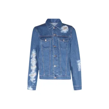 JW Anderson Distressed Collared Button-Up Jacket